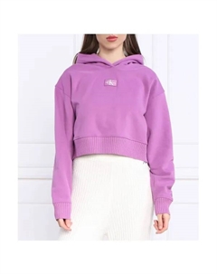 Укороченная толстовка с широкими рукавами и логотипом Badge, фиолетовый Calvin klein