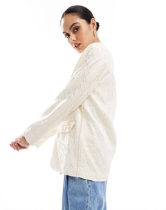 Скальперы – жаккардовый блейзер цвета экрю Scalpers