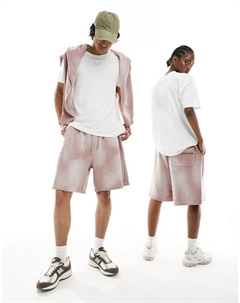 Коричневые шорты унисекс с необработанным краем DESIGN Asos