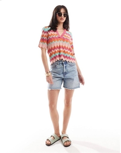 Скальперы — свитер с разноцветным зигзагообразным узором Scalpers