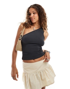 Черный топ на одно плечо Cindy эксклюзивно для ASOS Weekday