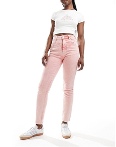 - Коралловые джинсы с двойной строчкой Scalpers