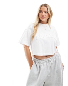 Эксклюзив — белая футболка с накладным квадратным логотипом 4th & reckless