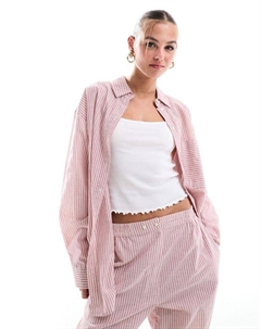 Свободная рубашка в красную полоску DESIGN Asos