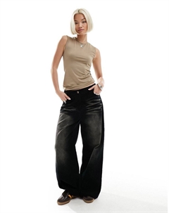 Бежевая майка узкого кроя Inez Weekday