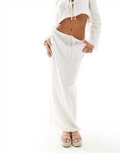 Длинная пляжная юбка белого цвета DESIGN Kayla Mix and Match Asos