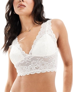 ТОЛЬКО укороченный кружевной бралетт белого цвета Only