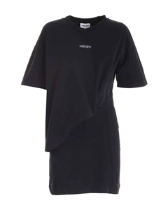 Платье Футболка с асимметричным логотипом, черный Kenzo