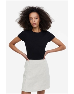 Рубашка из смесового модала в рубчик, черный H&m