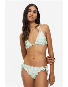 Мягкий лиф бикини с треугольными чашечками, светло-зеленый/цветочный H&m