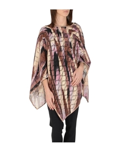 Яркое шерстяное пончо, мультиколор Missoni