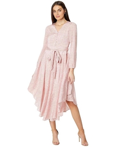 Платье V Neck Tie Waist Maxi- L, цвет Pink Orchid Vince camuto