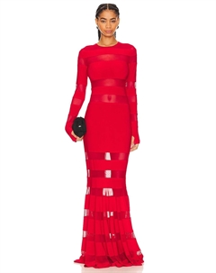 Платье-Рыбий хвост с разрезом x revolve, красный Norma kamali