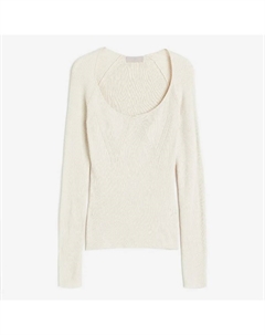 Топ Rib-knit, кремовый H&m