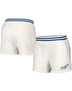 Женские белые шорты с карманами в стиле Lusso Los Angeles Dodgers Maeg Tri-Blend Unbranded