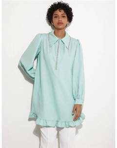 Туника с тиснением и декором Stone Green Nile Green Kayra