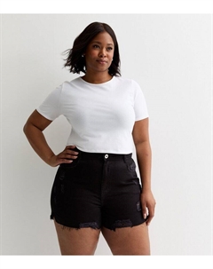 Черные джинсовые рваные шорты Curve, черный Urban bliss