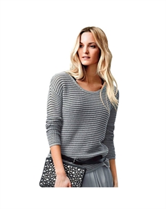 Женский свитер крупной вязки больших размеров, цвет Gunmetal Ellos