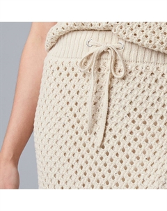 Женская сетчатая трикотажная юбка миди с завязками, цвет Oatmeal Simply vera vera wang