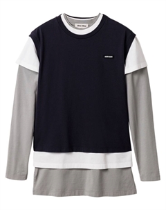 Футболка с нашивкой-логотипом (упаковка из трех штук), черный Miu miu