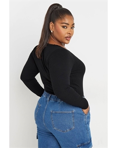 Боди из ребристого кружева, черный Yours curve