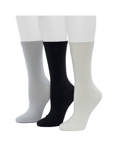 Женские носки средней плотности с текстурой Crew, 3 комплекта с плюшевым наполнителем, черный Cuddl duds