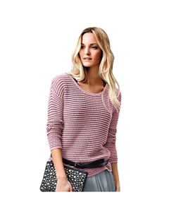 Женский свитер крупной вязки больших размеров, цвет Rose Mist Ellos