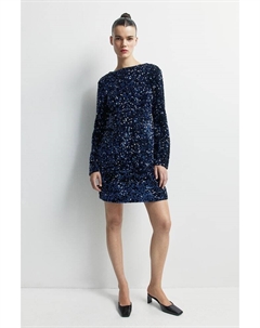 Платье mama с пайетками и глубоким вырезом на спине, синий H&m