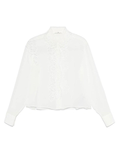 Рубашка с кружевной вставкой, белый Ermanno scervino