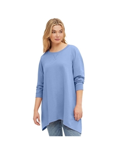 Женский свитшот-туника больших размеров с заостренным краем, цвет Dusty Cornflower Ellos