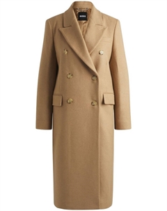 Двубортное пальто, коричневый Boss