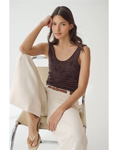 Кружевной топ с круглым вырезом, красный Next