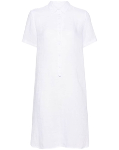 Платье-рубашка с короткими рукавами, белый 120% lino