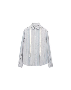 Жаккардовая рубашка с капюшоном из шерсти и хлопка, светло-голубой Loewe