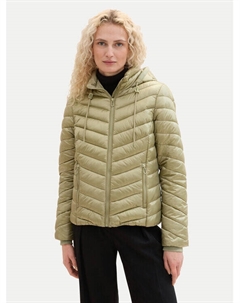 Пуховик узкого кроя, зеленый Tom tailor