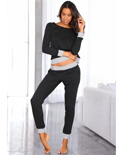 Пижама (2 шт.), с узором в горошек и полоску, цвет Schwarz-Gepunktet Vivance dreams