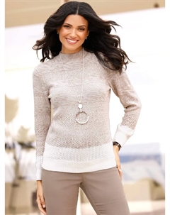 Свитер с воротником-стойкой "свитер с воротником-стойкой", бежевый Classic basics