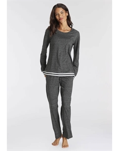 Пижама (2 шт.), с полосатыми манжетами, цвет Schwarz Geringelt Vivance dreams