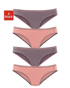 Трусики (4 шт.) из эластичного хлопка высокого качества, розовый Lascana
