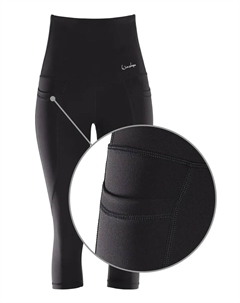 Леггинсы "¾-Functional Comfort HWL215C", высокая талия и практичные карманы, черный Winshape