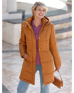 Стеганая куртка с капюшоном, цвет Cognac Classic basics