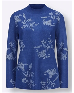 Свитер с воротником стойкой "Жаккардовый свитер", синий Classic basics