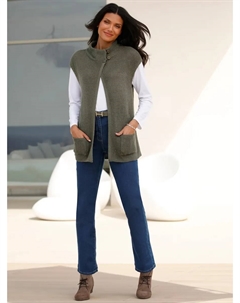 Трикотажный жилет, хаки Classic basics