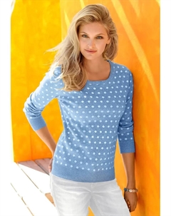 Вдохновение Вязаный свитер "Пуловер", цвет Bleu-Weiß-Getupft Inspirationen