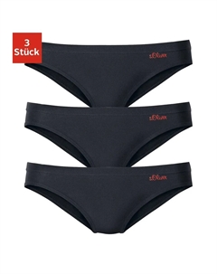 Трусики бикини (3 шт.), изготовлены из качественного эластичного хлопка, черный S.oliver