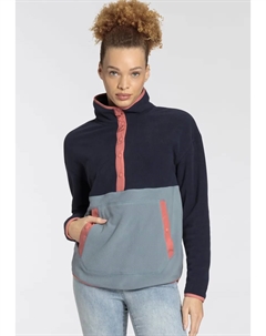 Флисовый свитер в цветных блоках, цвет морской волны Polarino