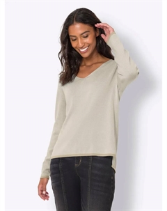 Свитер с V-образным вырезом "Пуловер", цвет Ecru-Sand-Gemustert Heine