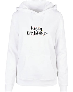Толстовка "Женская женская толстовка Merry Christmas Lights Basic Hoody", белый Merchcode