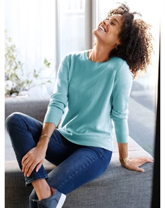 Свитер с круглым вырезом "Пуловер", цвет Aqua Classic basics