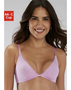 Бюстгальтер-бралетт "Charlotte" без косточек из тюля в нежный точечный вид, нижнее белье, розовый S.oliver